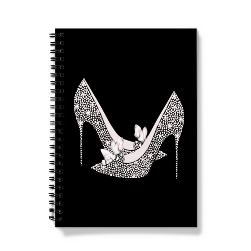 A spiral bound notebook with the beautiful artwork Cinderella Shoes by Sonya Bull.  Perfect for anyone who loves sparkle and shoes!
