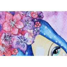 Load image into Gallery viewer, Flowers On Her Head Greeting Card by Sonya Bull Art
