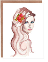 Load image into Gallery viewer, Sultry Lady Blank Greetings Card by Sonya Bull Art
